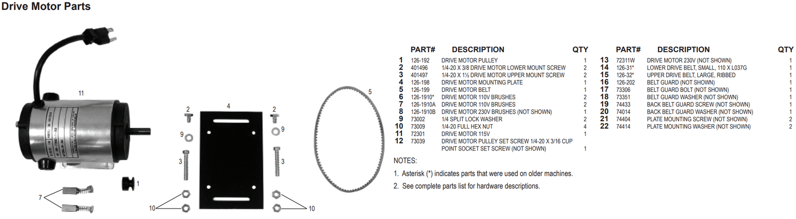 National 126 Binding Brute Drive Motor Parts