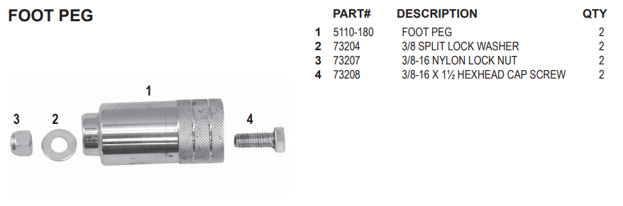 National 5700 Foot Peg Assembly