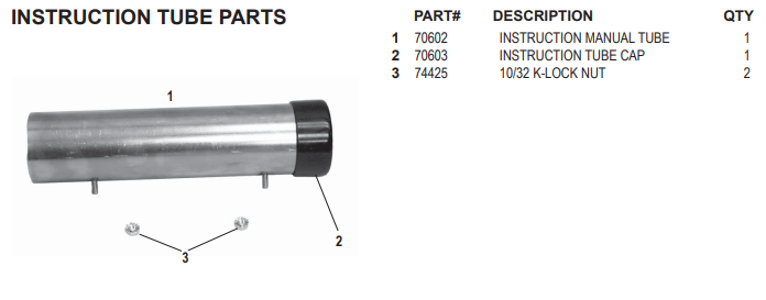National 2900 Instruction Tube Parts