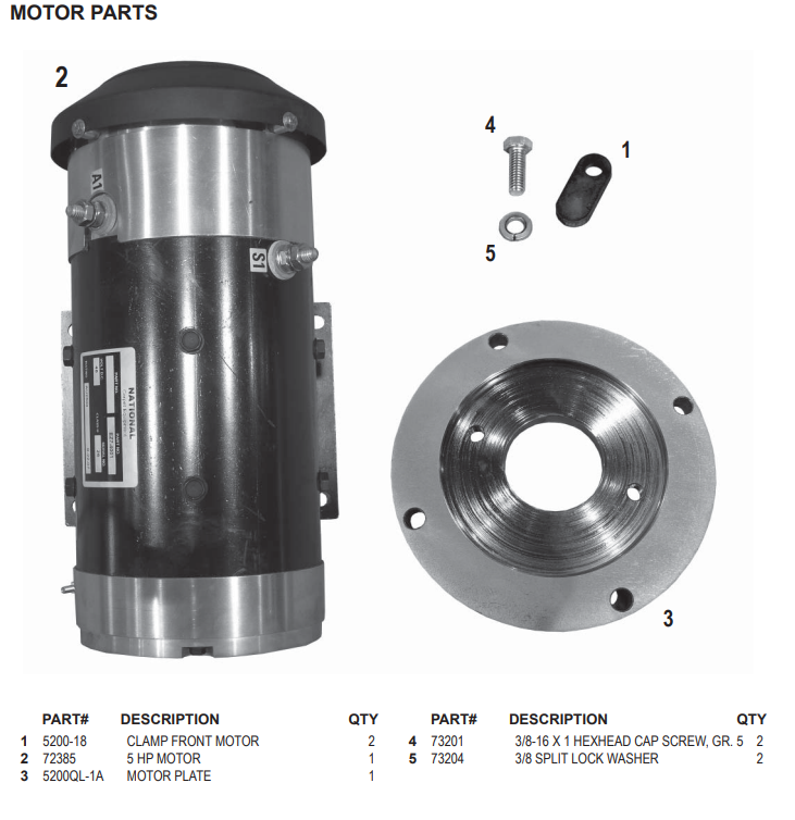 National 2900 Motor Parts