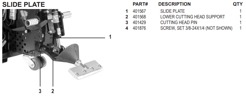 National 2900 Slide Plate Assembly