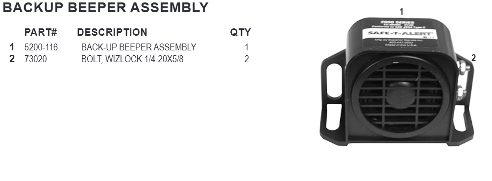 National 5000 Backup Beeper Assembly