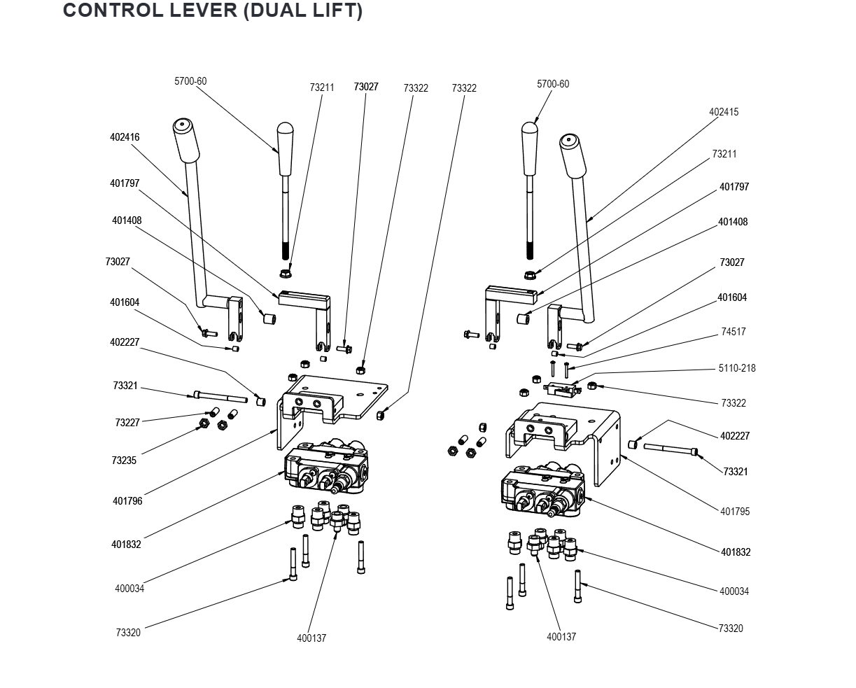 National 5000 Control Lever Assembly