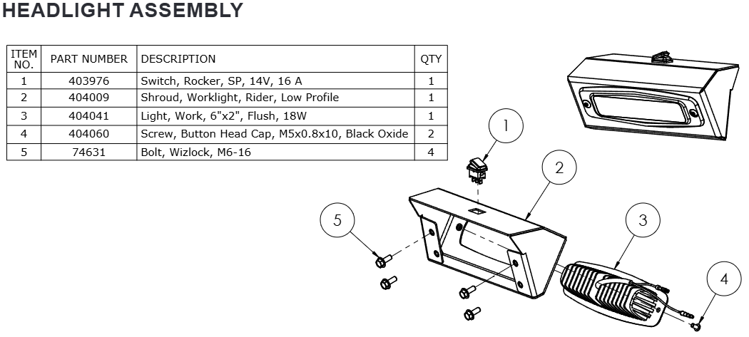 National 5000 Headlight Assembly