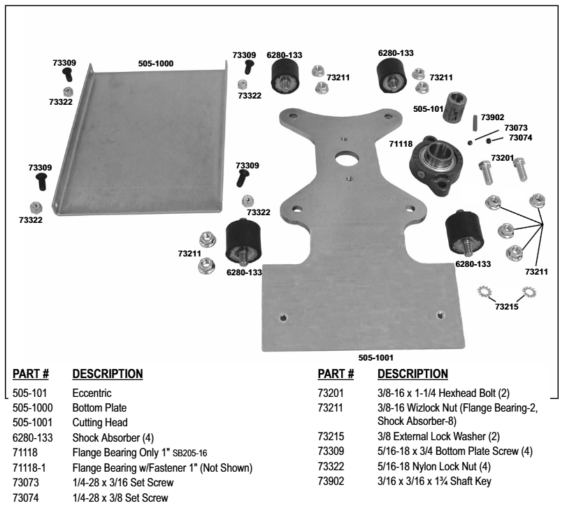 National 505 Base and Cutting Head
