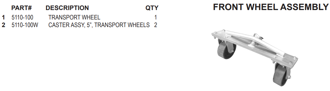 National 5110 Front Wheel Assembly