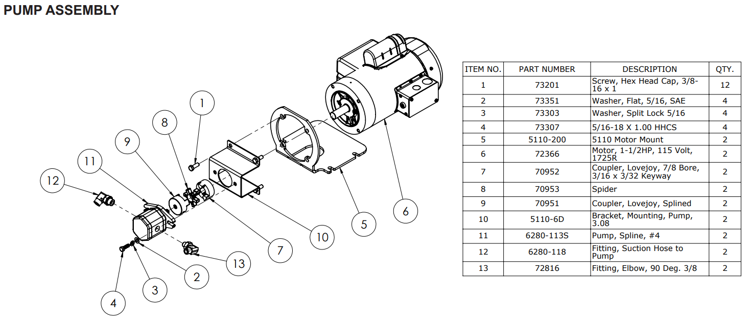 National 5110 Pump Assembly