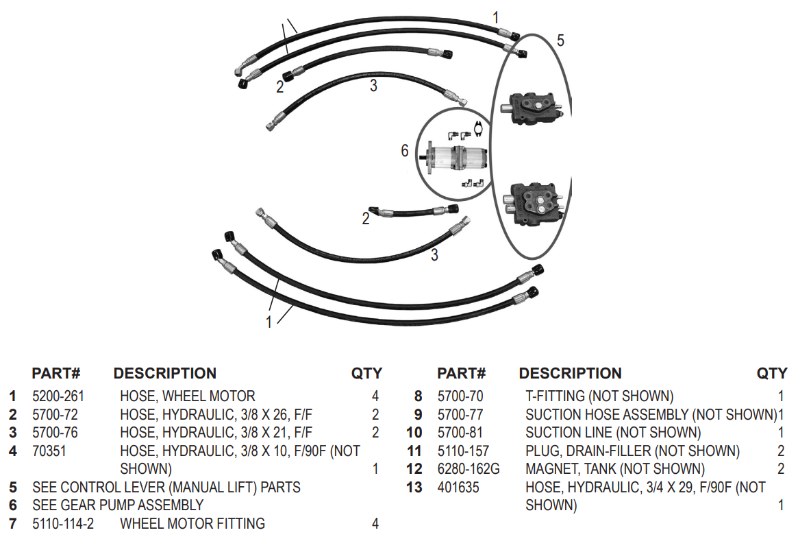 National 5110 Spool and Hose Parts
