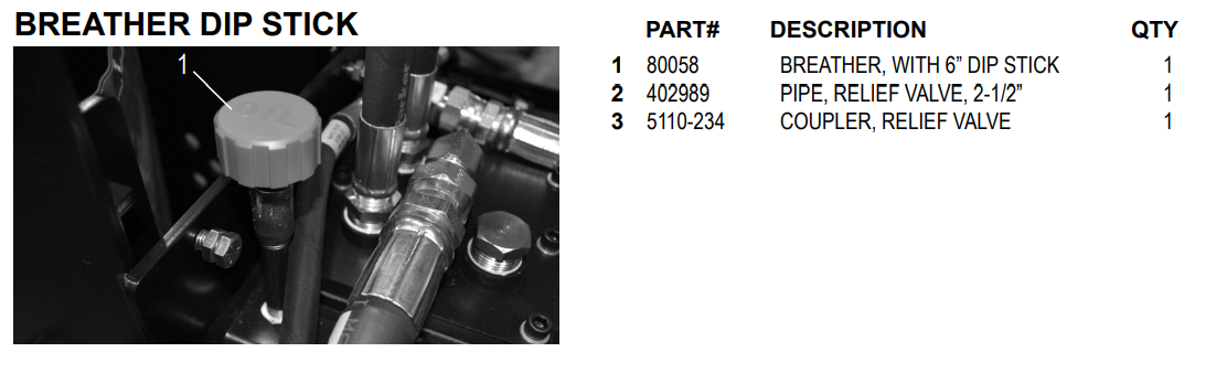 National 5200QL Breather Dip Stick
