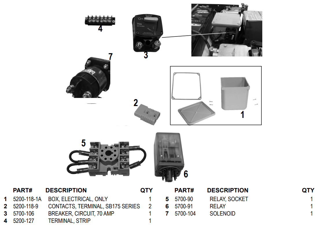 National 5200QL Electric Box & Battery Connector