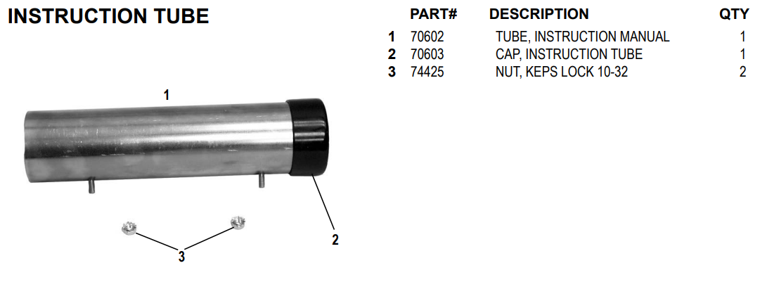 National 5200QL Instruction Tube Assembly