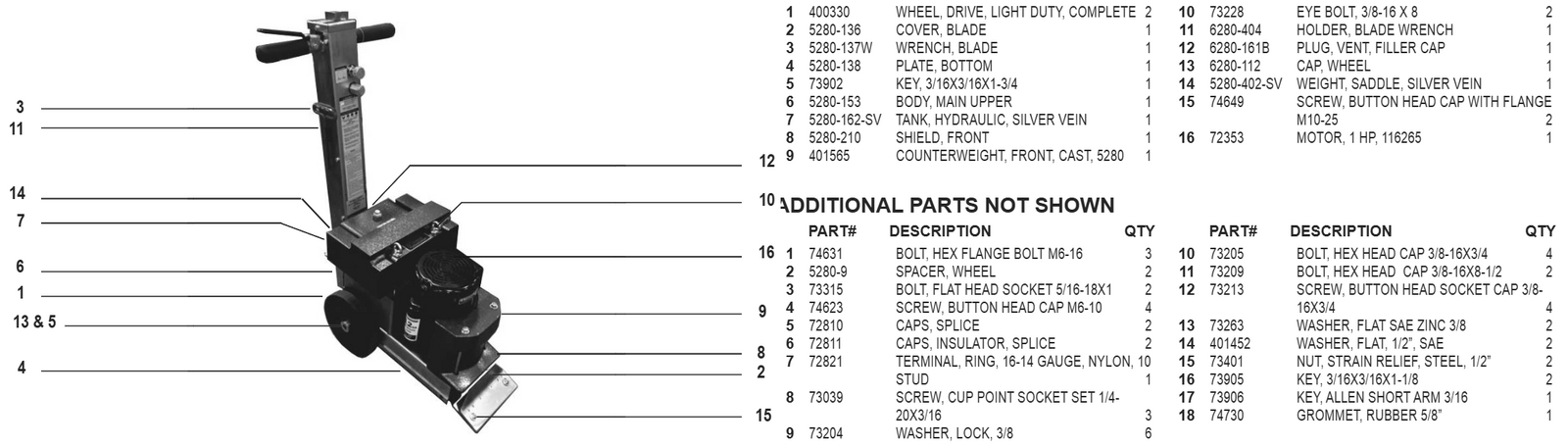 National 5280 External Parts