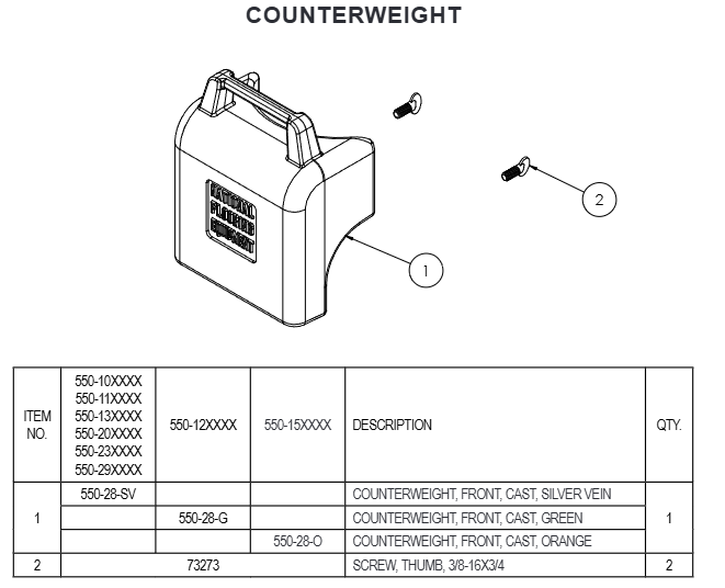 National 550 Counterweight