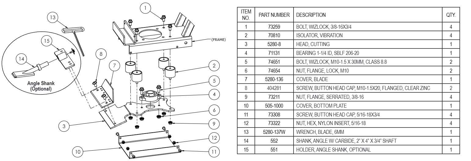 National 550 Cutting Head