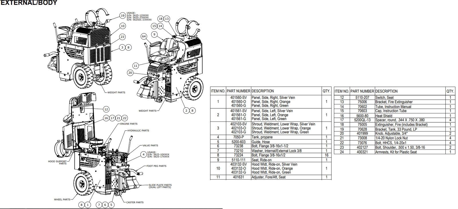 National 5625 External/Body Parts