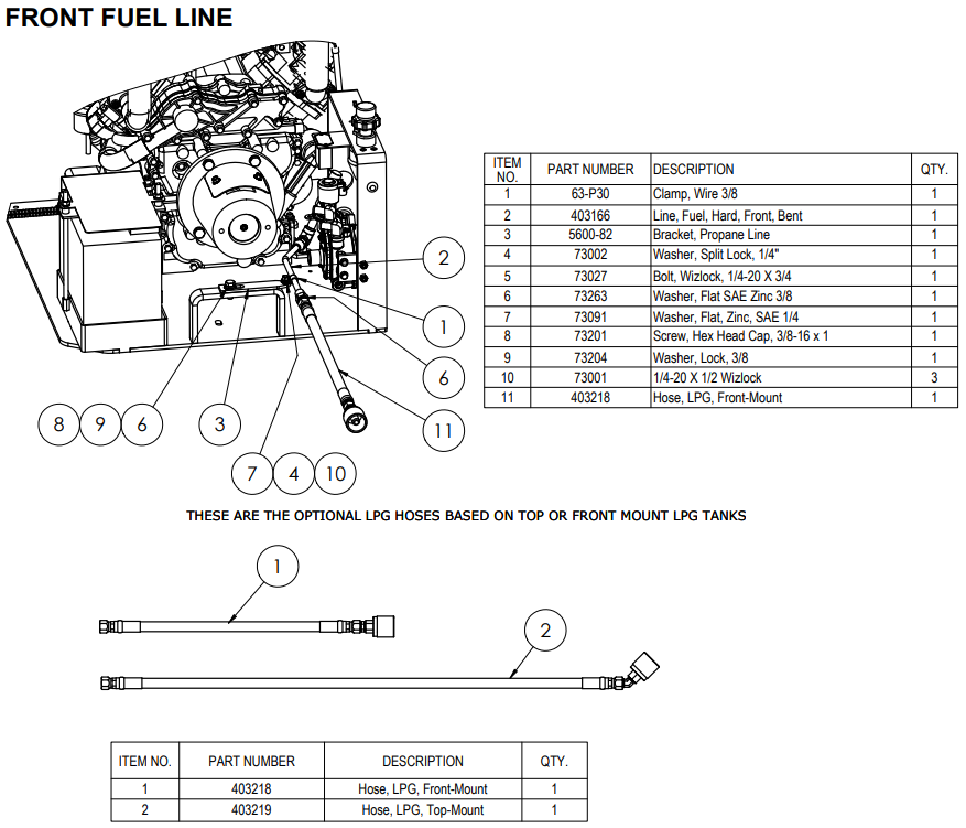 National 5625 Front Fuel Line