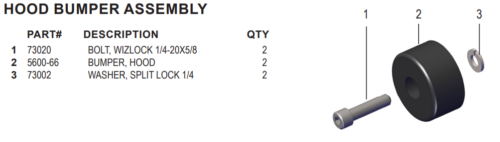 National 5700 Hood Bumper Assembly