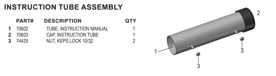 National 5700 Instruction Tube Assembly