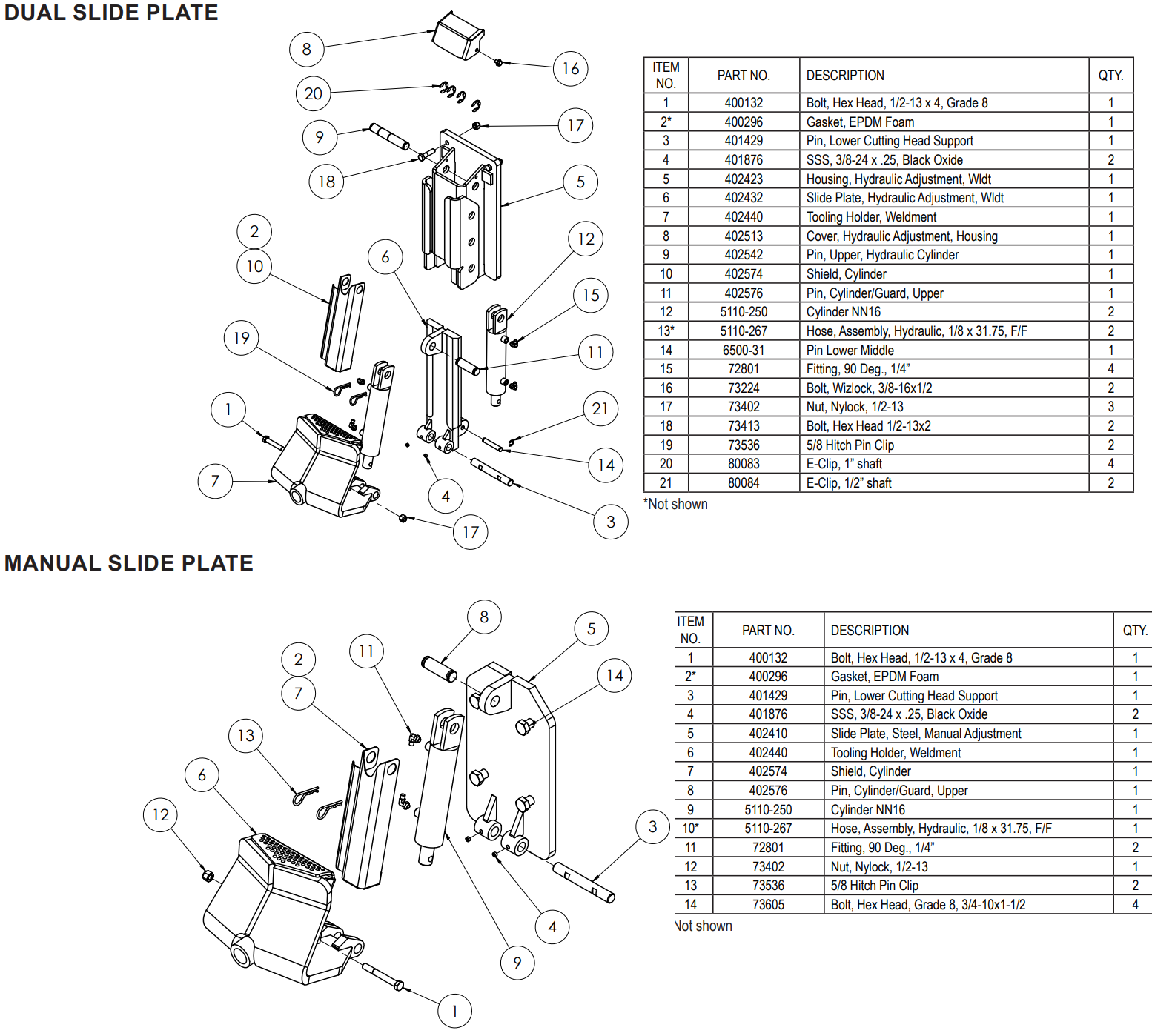 National 5700 Slide Plate Parts