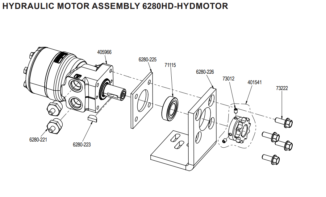 National Equipment 6280HD Hydraulic Motor Assembly