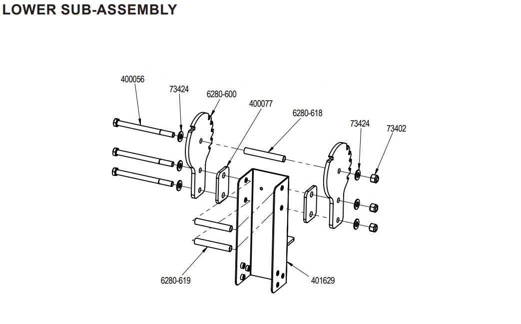 National Equipment 6280HD Lower Sub-Assembly