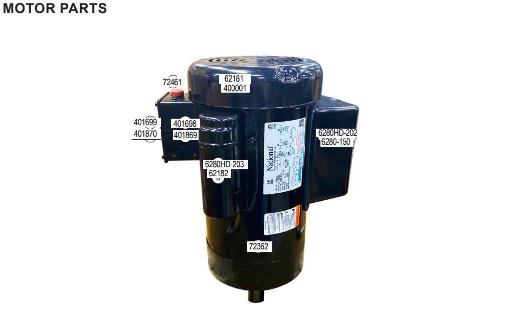 National Equipment 6280HD Motor Parts
