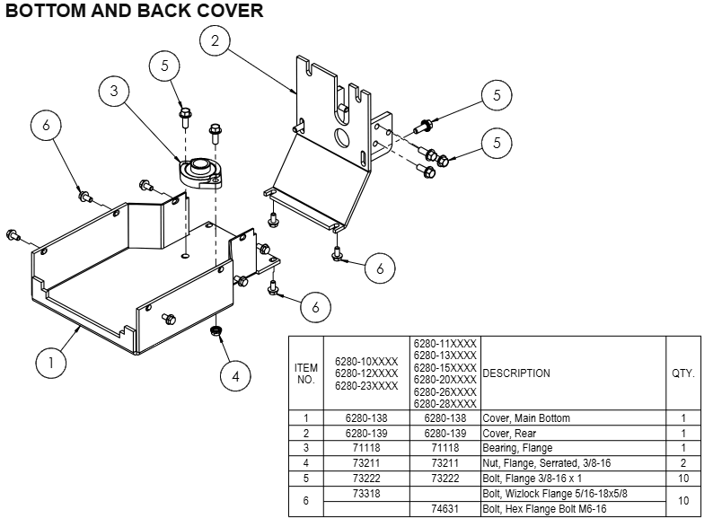 National 6280 Bottom and Back Cover