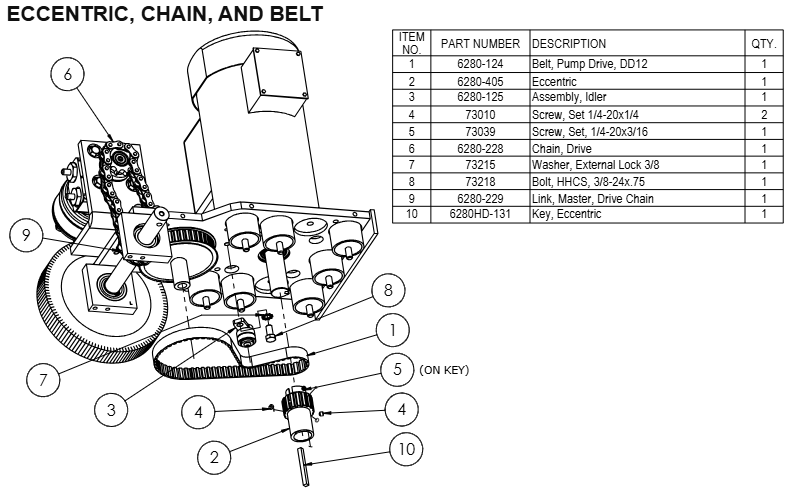 National 6280 Eccentric, Chain and Belt