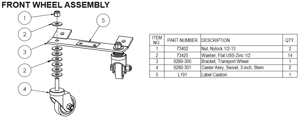 National 6280 Front Wheel Assembly