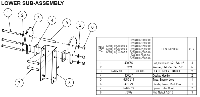 National 6280 Lower Sub-Assembly