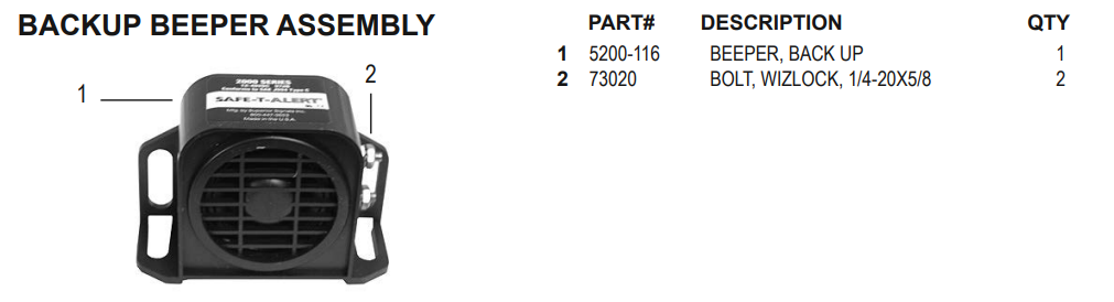 National 7700 Backup Beeper Assembly