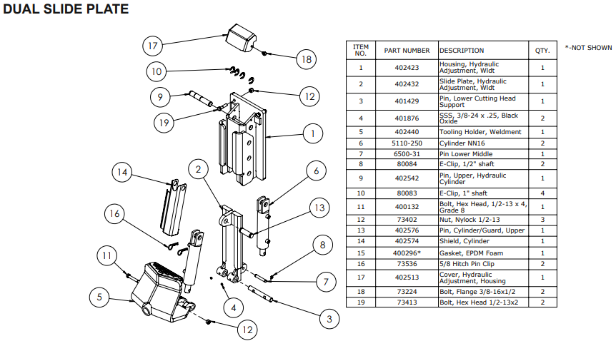 National 7700 Dual Slide Plate Parts