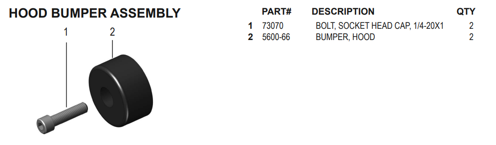 National 7700 Hood Bumper Assembly
