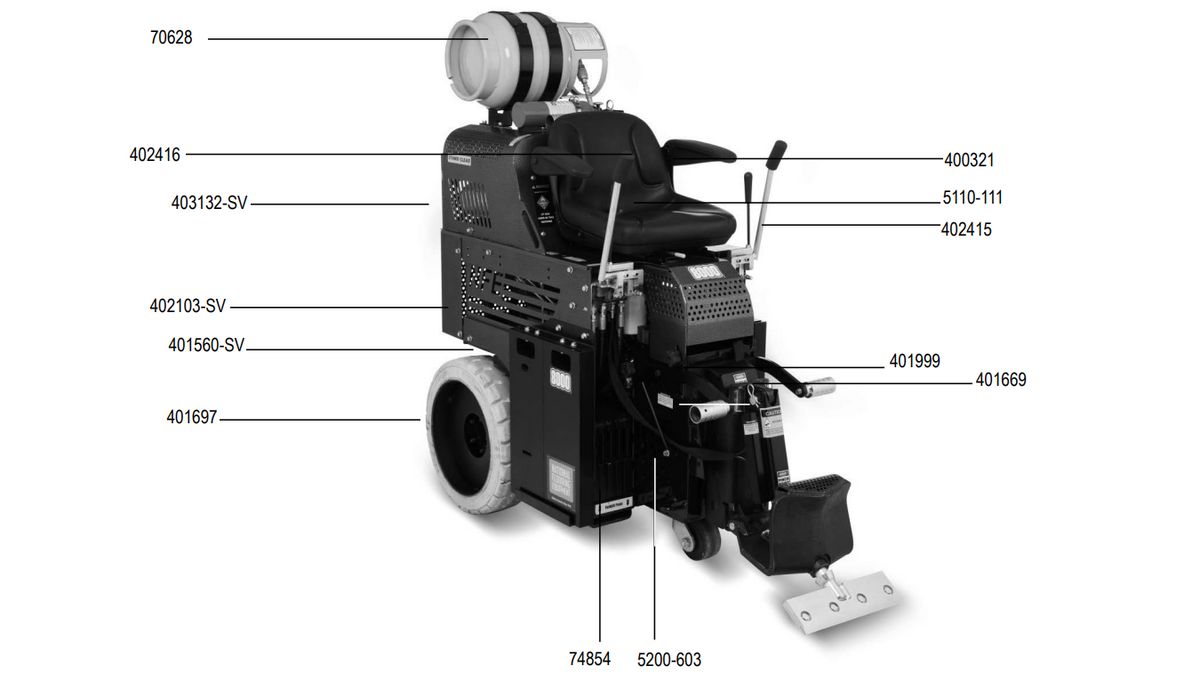 National Equipment 8000 Ride-on Scraper Replacement Parts ...