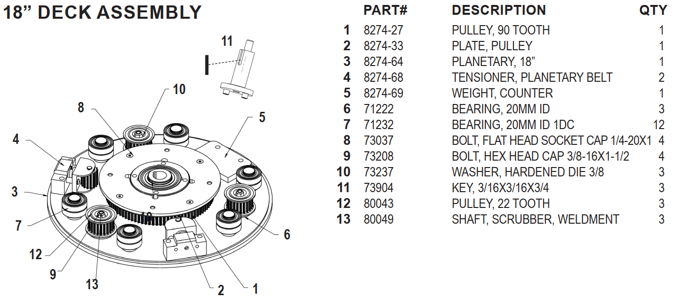 National 8274-4 18" Deck Assembly