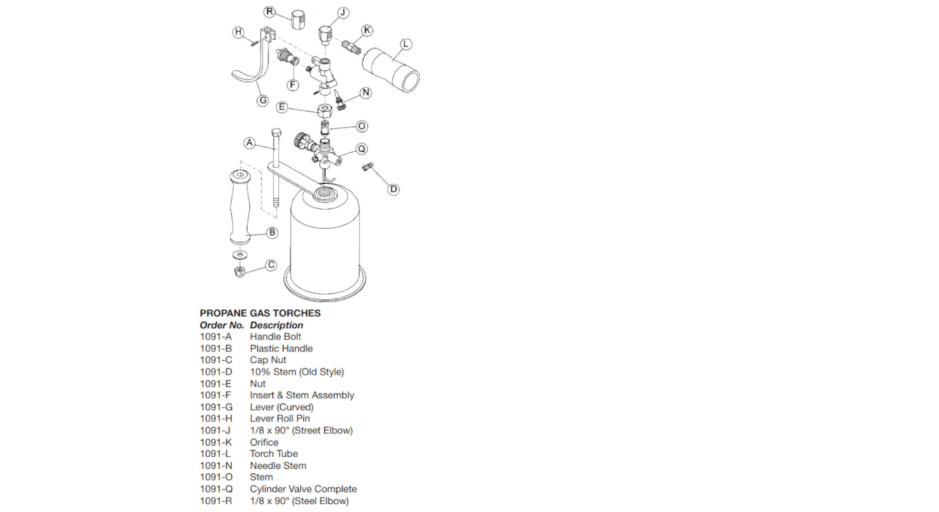 Crain Tools No. 091 Propane Torch Replacement Parts