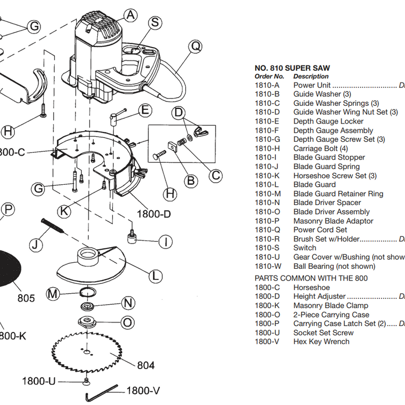 Crain Tools No. 810 Super Saw Replacement Parts