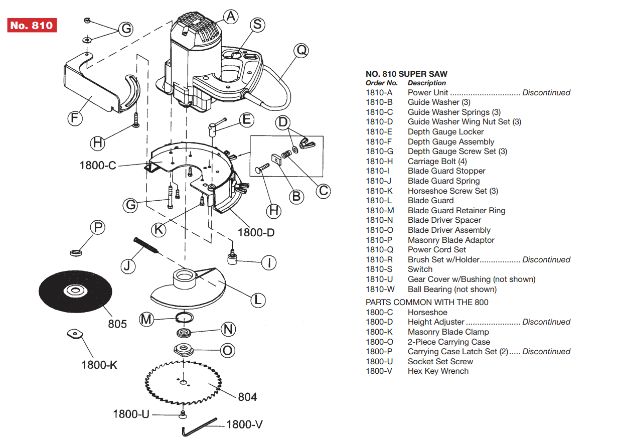 Crain Tools No. 810 Super Saw Replacement Parts