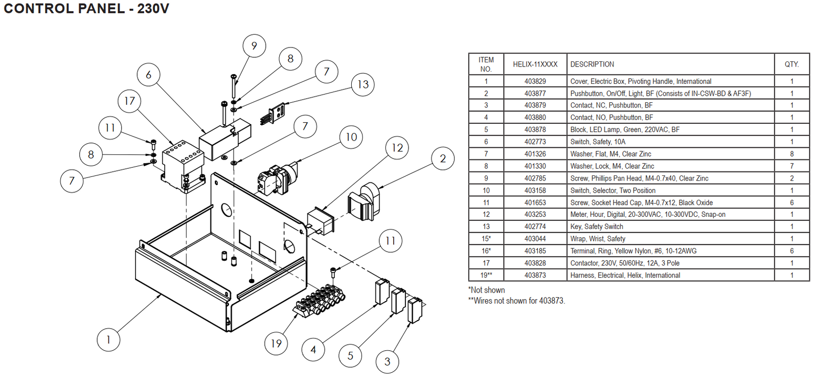 National Helix 230V Control Panel
