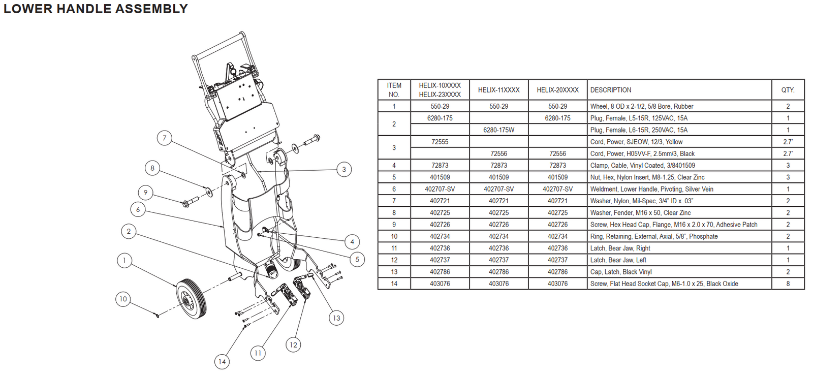 National Helix Lower Handle Assembly