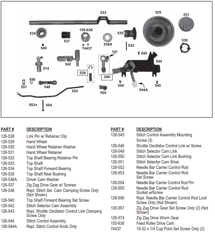 National  155 Binding Brute Internal Parts Page 1