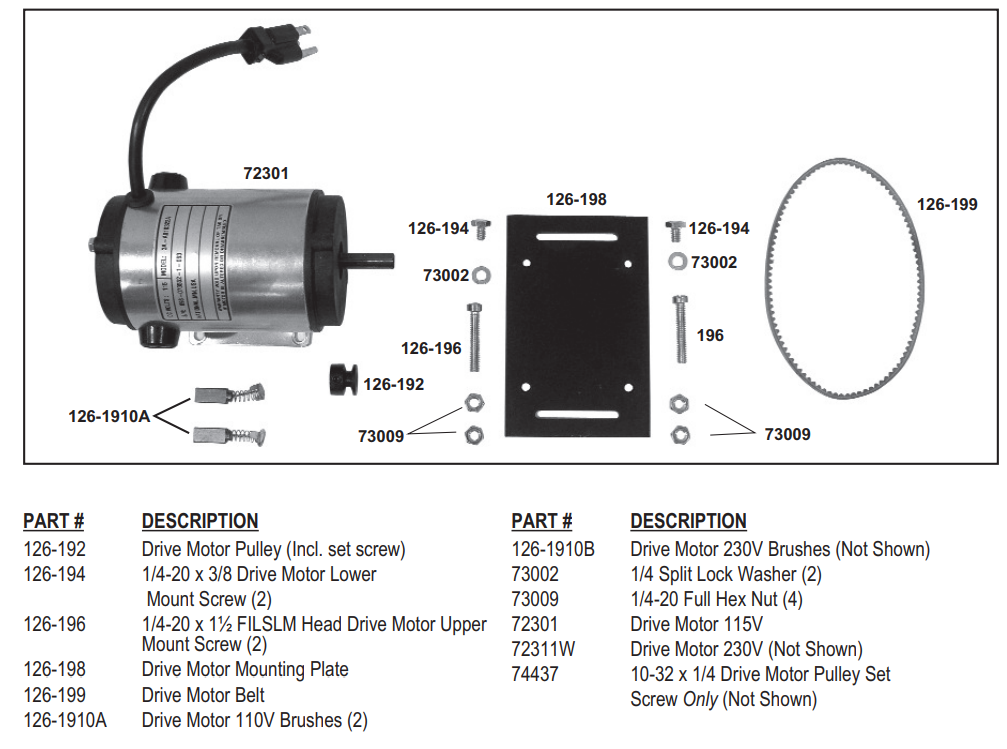 National 155 Binding Brute Motor Parts