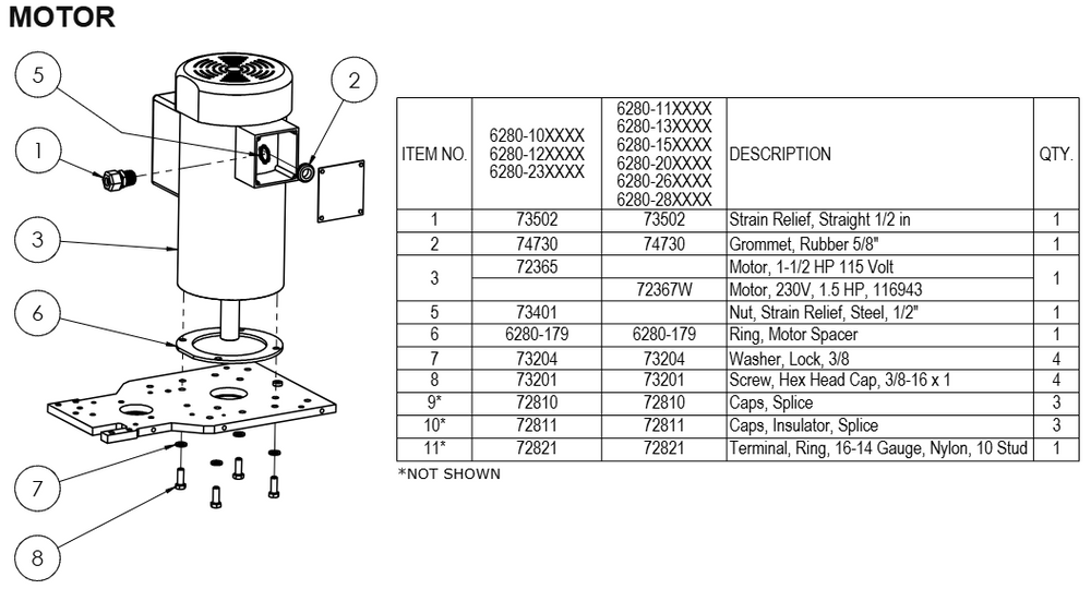 National Equipment 6280 Motor