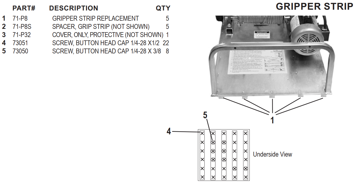 National 71 Gripper Strip Parts