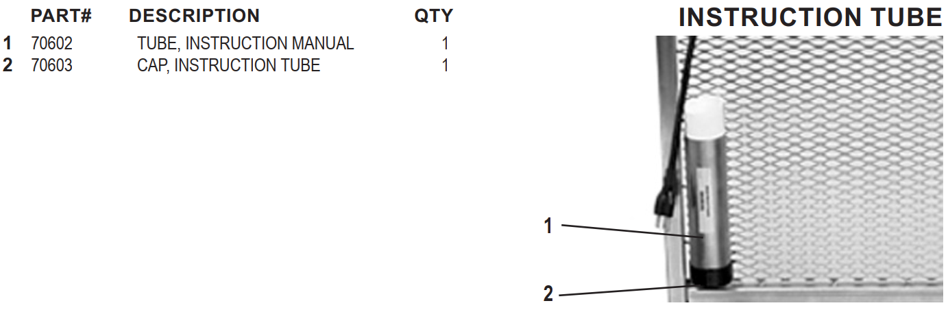 National 71 Instruction Tube