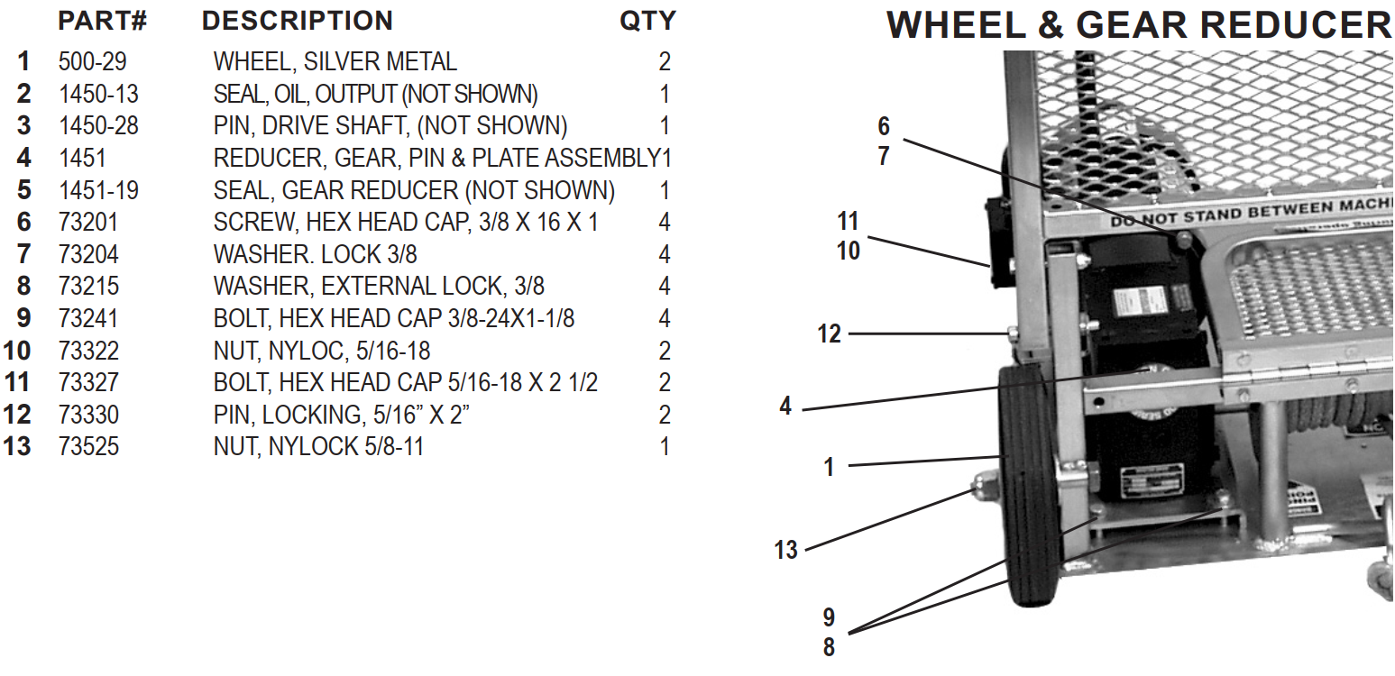 National 71 Wheel & Gear Reducer Parts