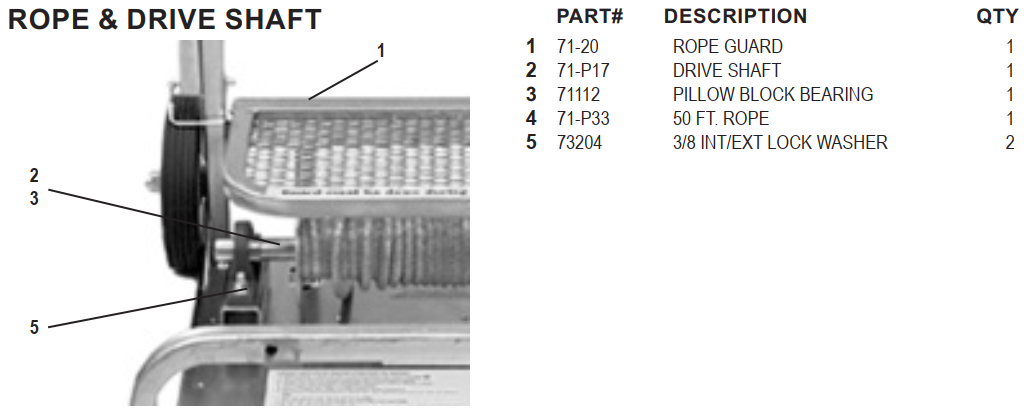 National 72 Rope & Drive Shaft Parts