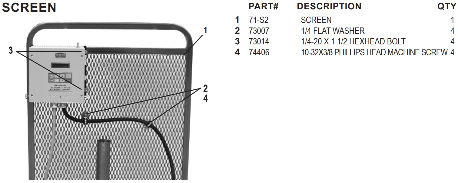 National 72 Screen Parts