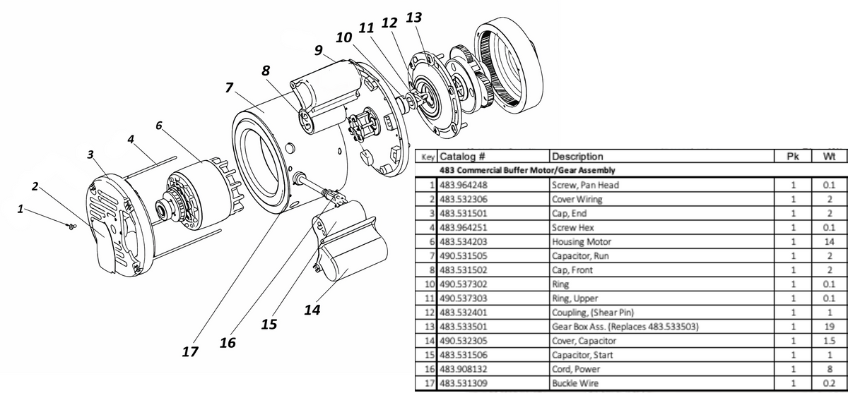 Taylor Tools 483.17.00 Commercial Buffer Replacement Parts ...