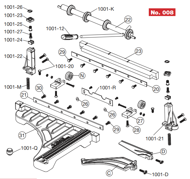 Crain No. 008 18" Tile Cutter Painted Black Base Replacement Parts